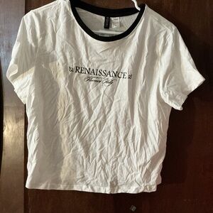 H&M White Tee with Black Trim